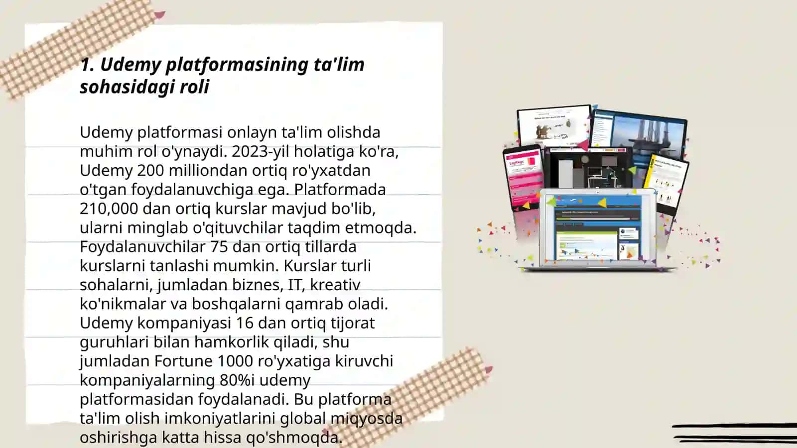 Udemy platformalarining vazifalari 3