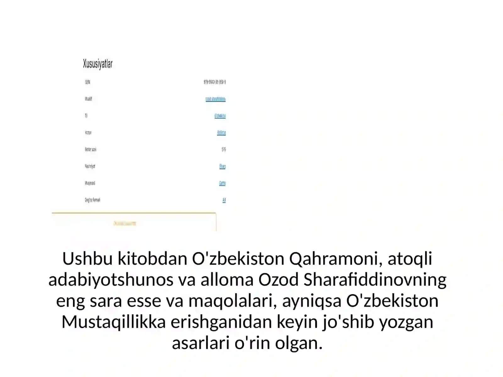 Ozod Sharafiddinov hayoti va ijodi 3