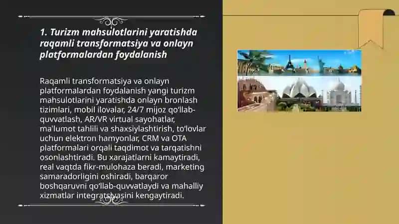 Turizm mahsulotlarini shakllantirishda innovatsiyalardan foydalanish 3