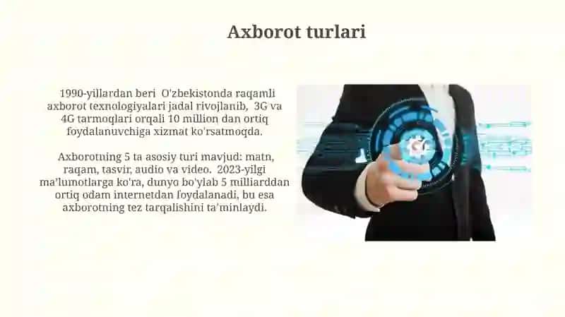 Axborot tushunchasi va axborot texnologiyalari 3