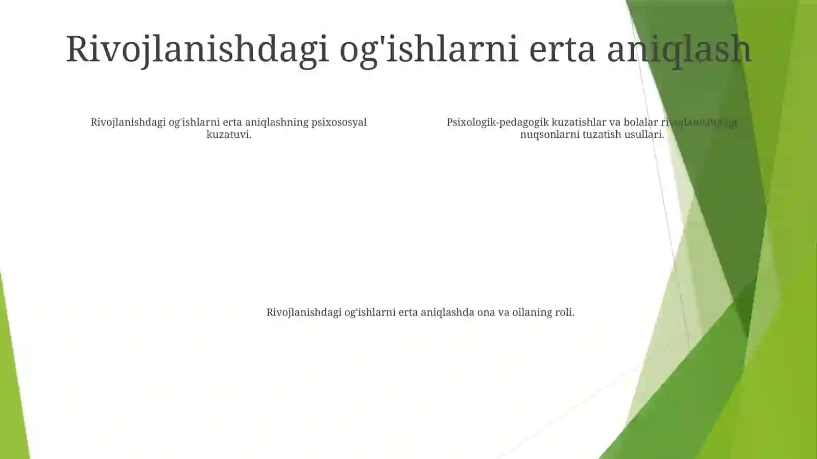 Psixologik A Pedagogik Kuzatishlar Va Bolalar Rivojlanishida Og'Ishlarni Korreksiyalash Usullari.Mtm Va Oilada 3