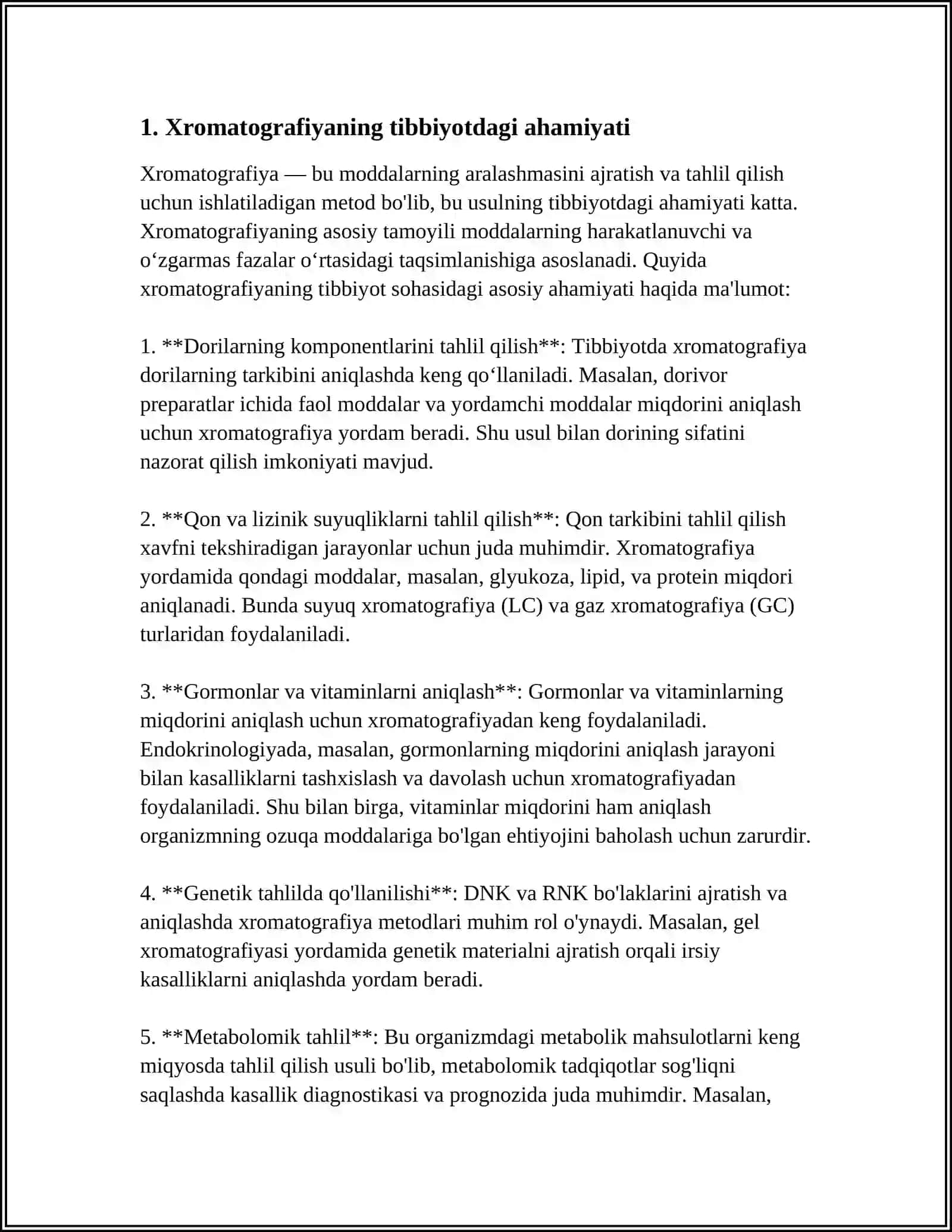 XROMOTOGRAFIYANING TIBBIY IZLANISHLARDAGI IMKONIYATLARI 3