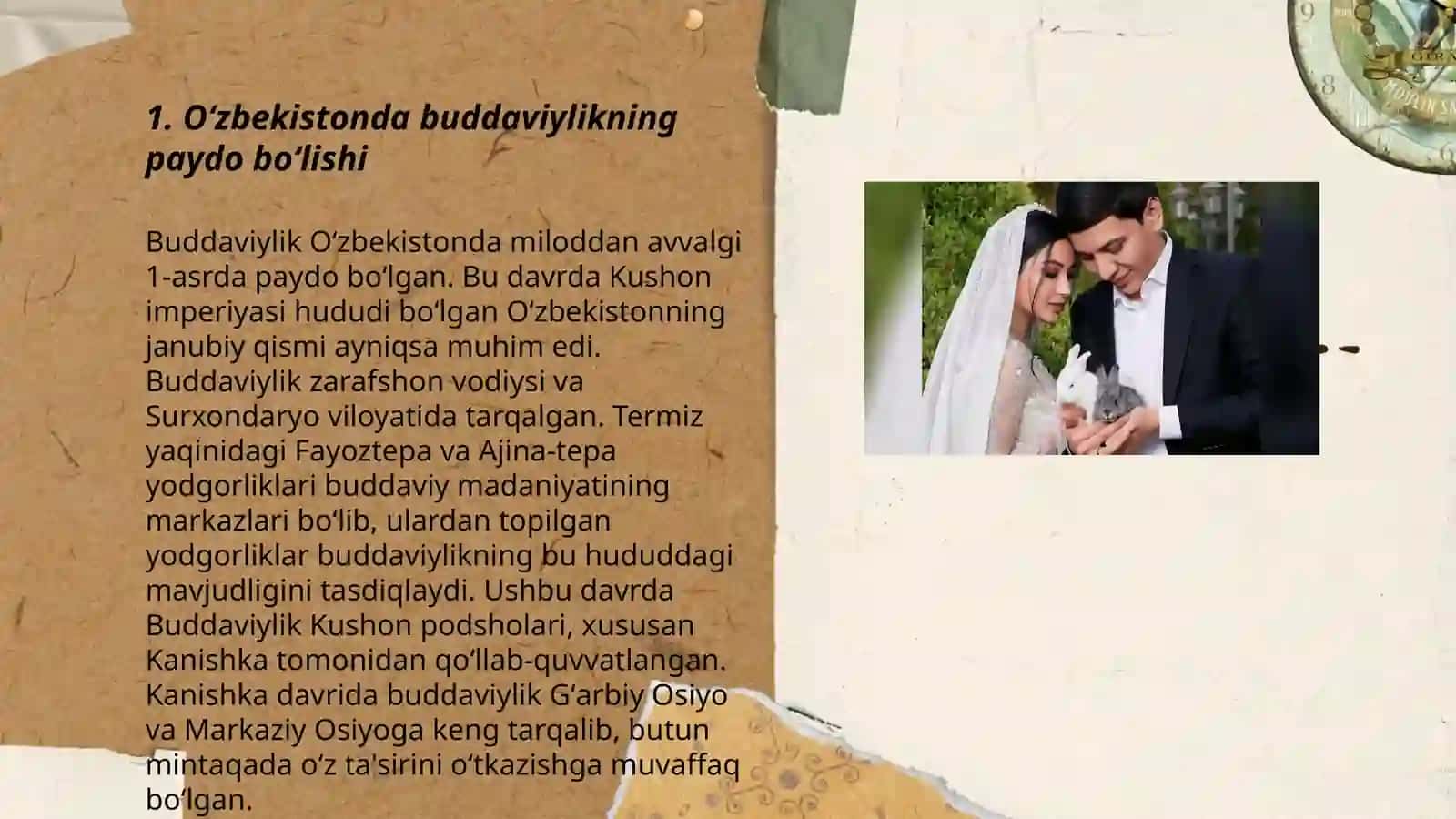 Oʻzbekistonda buddaviylik dinining tarixiy ildizlari ( Qaratepa, Fayoztepa, Dalvarzintepa ) va hozirgi zamon 3