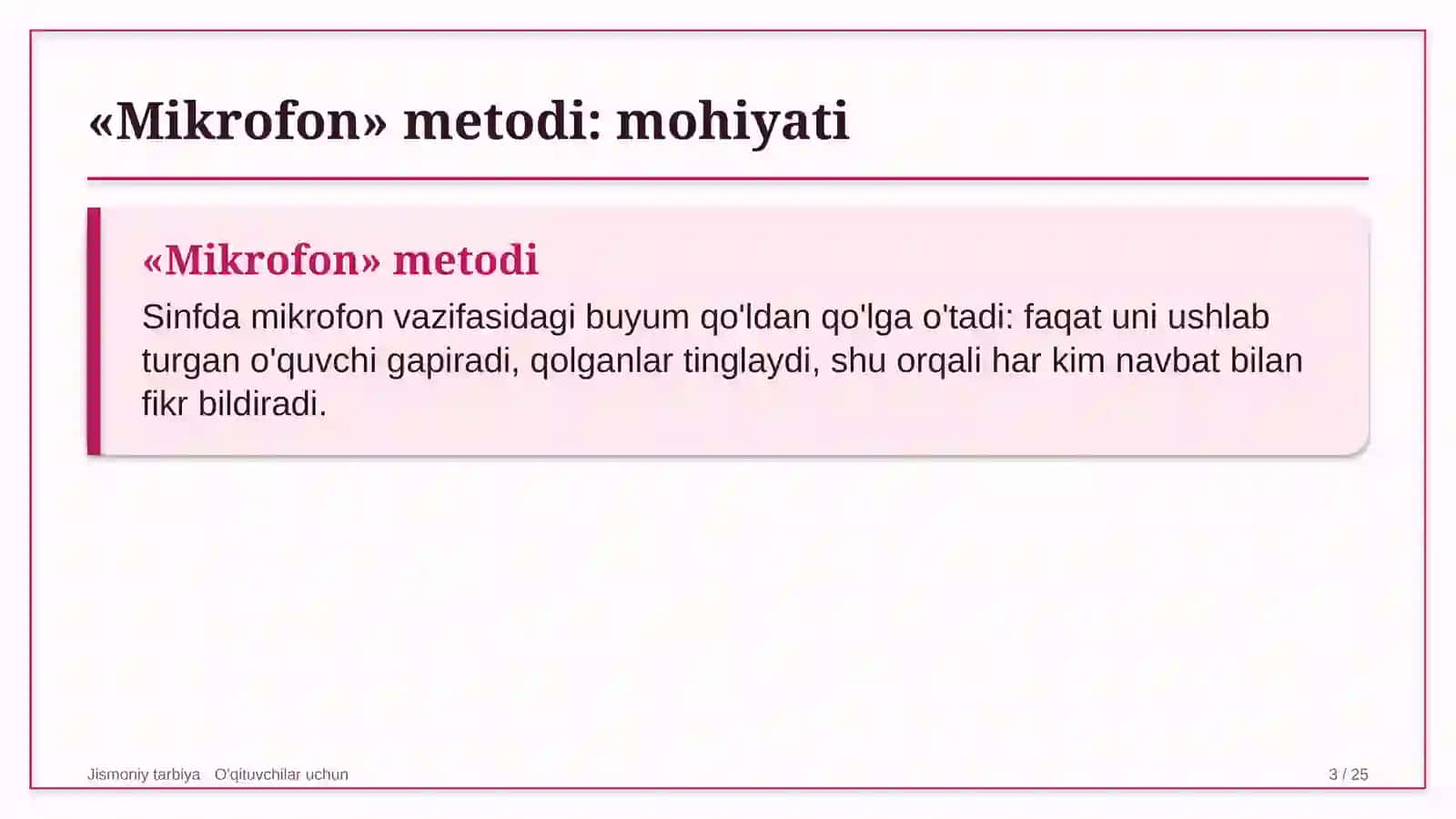 jismoniy tarbiya darslarida mikrofon metodidan foydalanish 3812 3