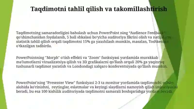 MS Power Point dasturining imkoniyatlari 3