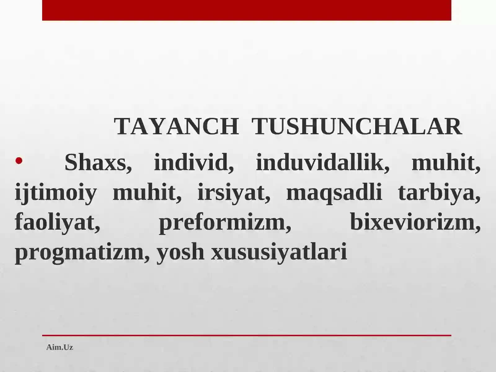 Aktivator 3-2-1(O’tilgan mavzuni takrorlash maqsadida) 3