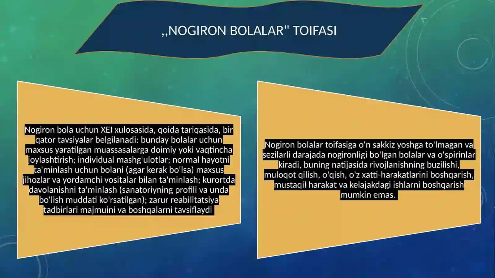 O’zbekiston Respublikasida nogiron bolalar va ularning oilalari uchun huquq va imtiyozlar 3