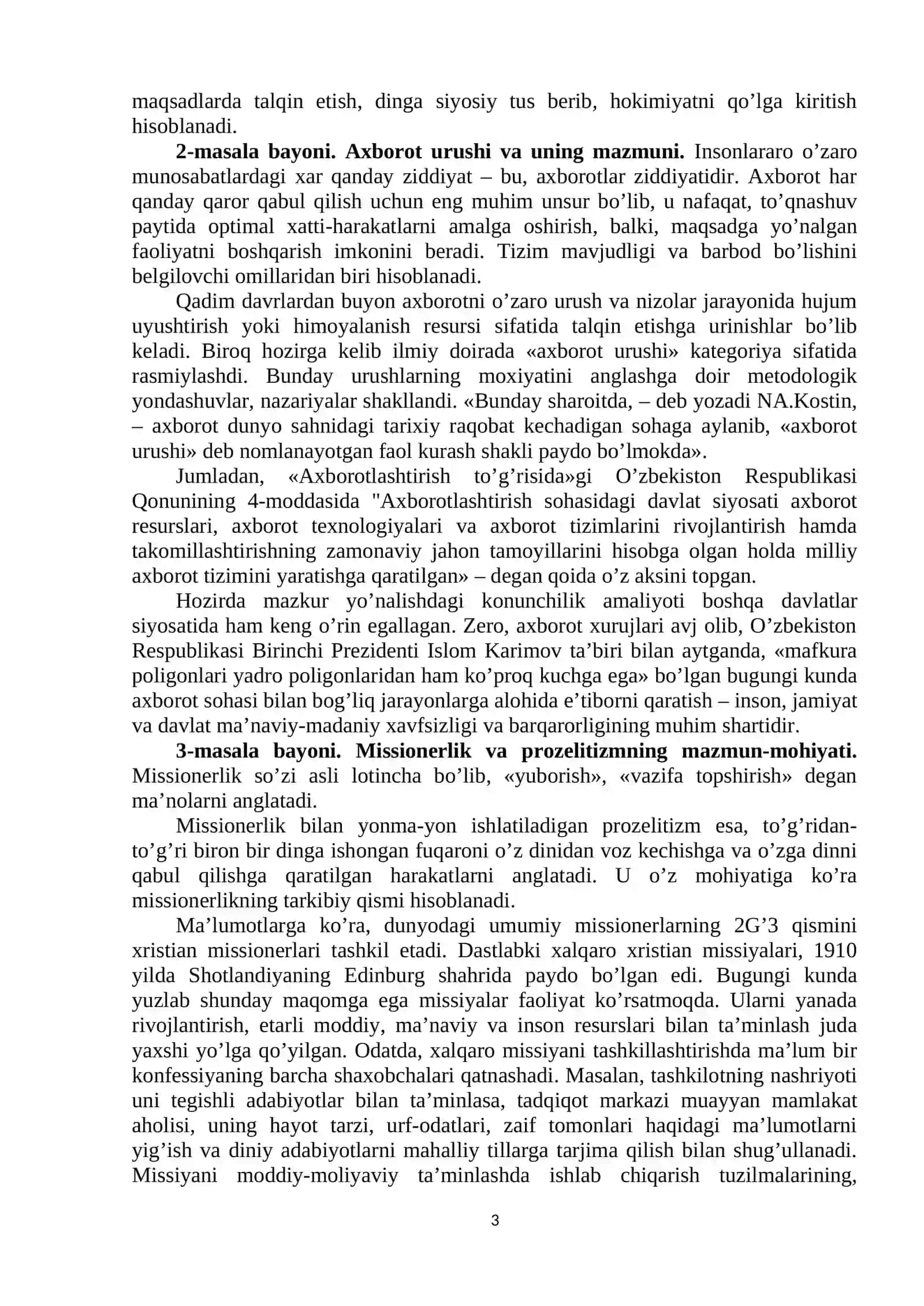 Kibermakonda din. Missionerlik va prozelitizmning ijtimoiy-siyosiy xavfi REFERATI 3