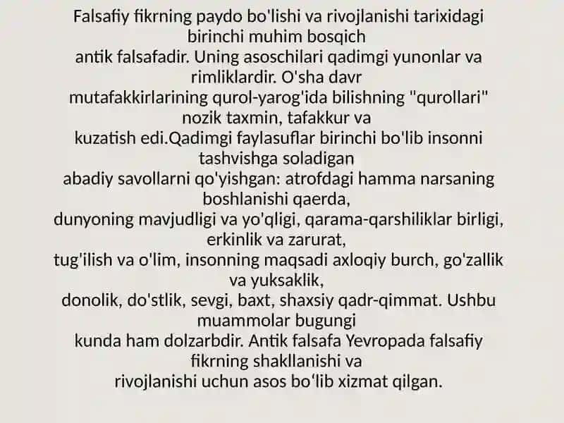 ANTIKDAVR FALSAFASI 3