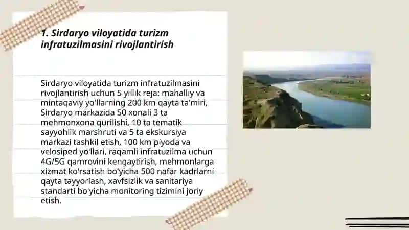 Sirdaryoda Turistik Salohiyatni Oshirish 3