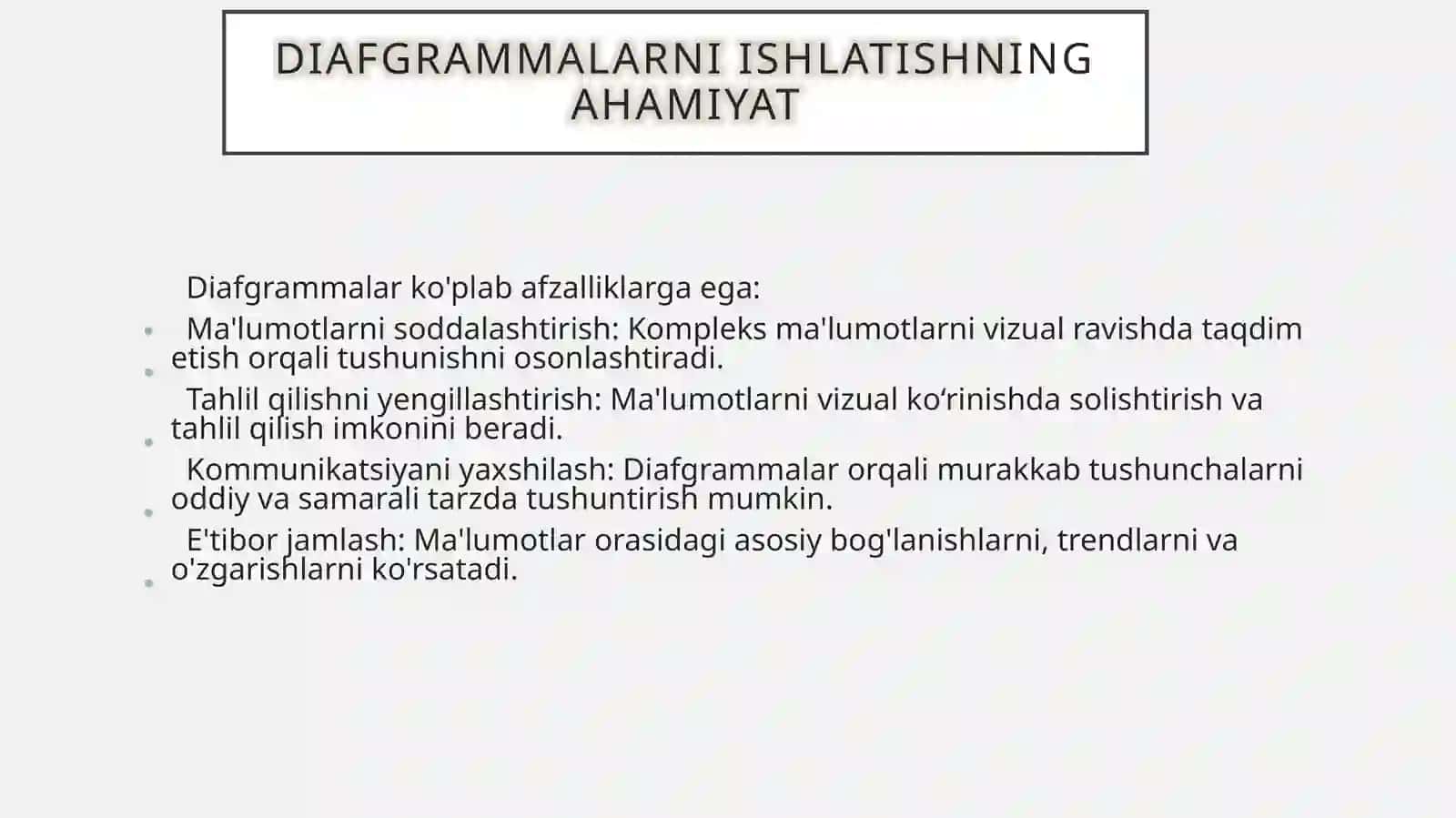 Diafgrammalar ustida ishlash 3