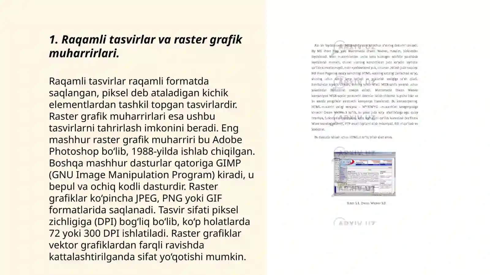 Raqamli tasvirlarni yaratish va qayta ishlashda asboblar to'plamining o'rni (Raster grafik muharriri) 3