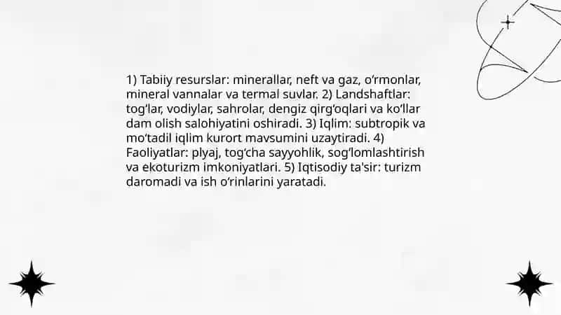 Xorijiy Sharq mamlakatlarida dam olish salohiyati 3