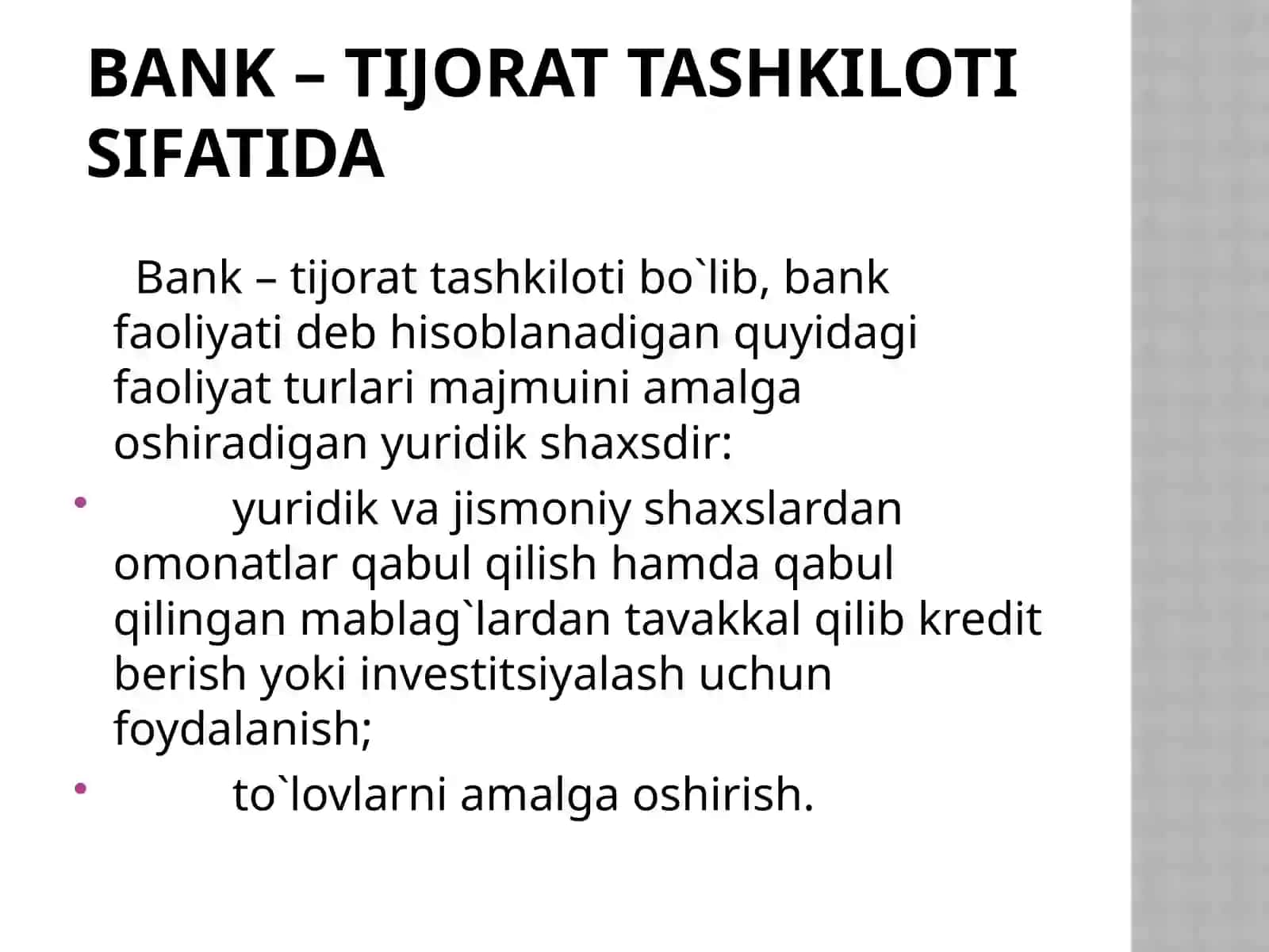Banklarning moliyabozorlaridagi faoliyati 3