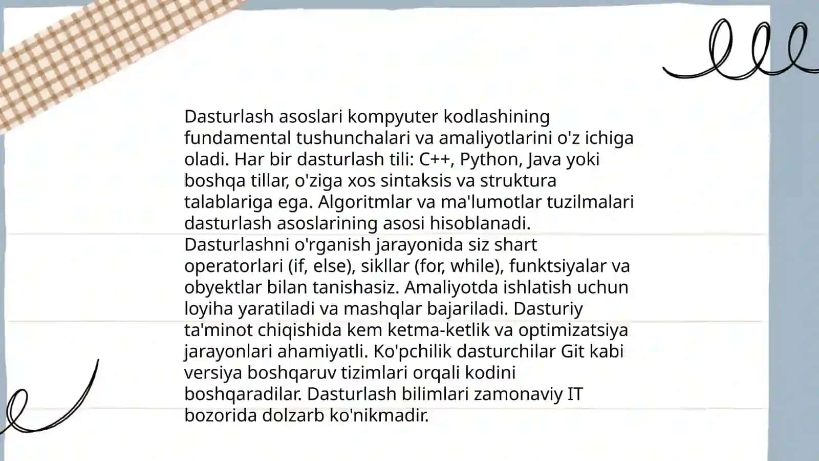 Dasturlash asoslari 3