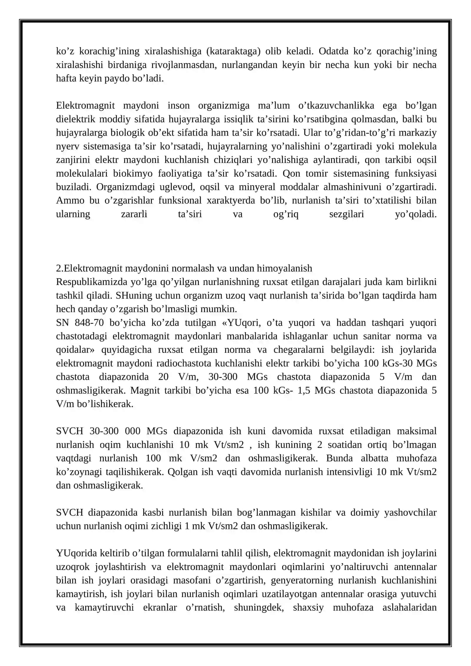 Bionika asoslari va uning inson hayotidagi o'rn 3