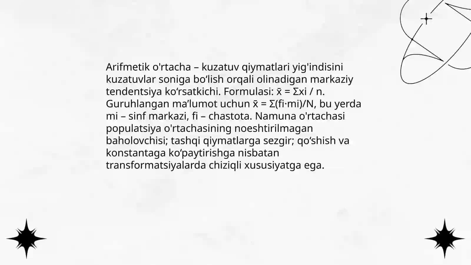 Tasviriy statistika korsatkichlari 3