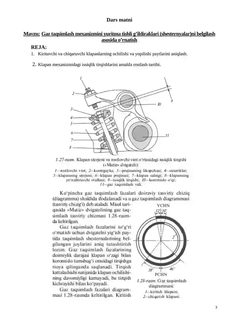 Traktor-kombayn shassilari tuzilishi va texnik xizmat ko’rsatish fаnidan o'quv mashg'ulotida ta'lim texnologiyasi modeli 3