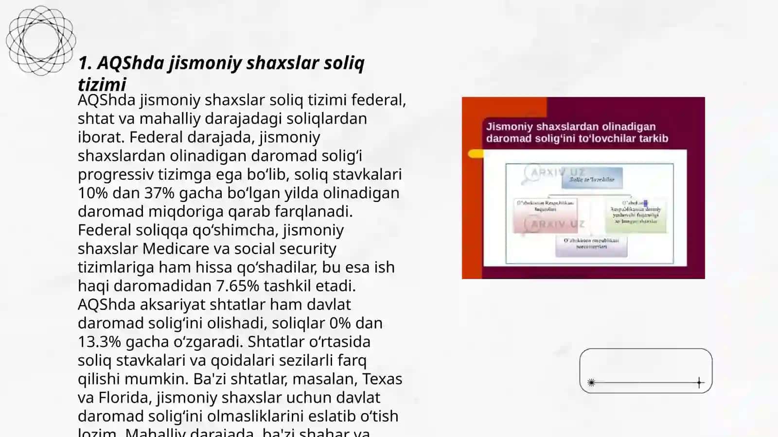 AQShda jismoniy shaxslar soliq tizimi 3