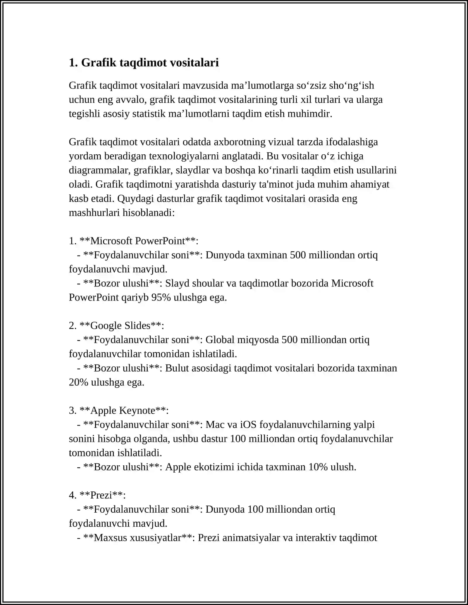 Grafik taqdimot vositalari 3