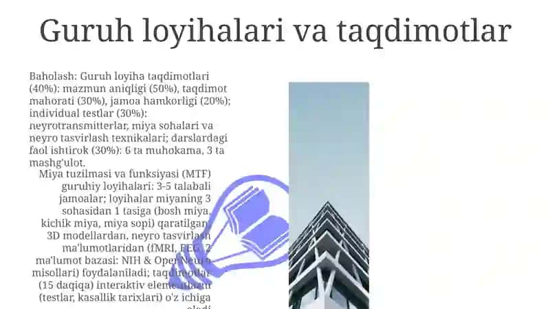 Miya tuzilmasi va funksiyasi (MTF) guruhiy loyihalari 3