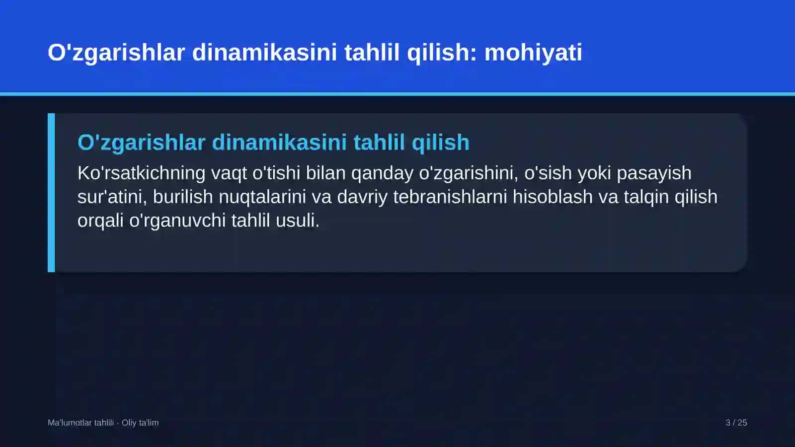 oshxonalarda o'zgarishlar dinamikasini tahlil qilish 5651 3