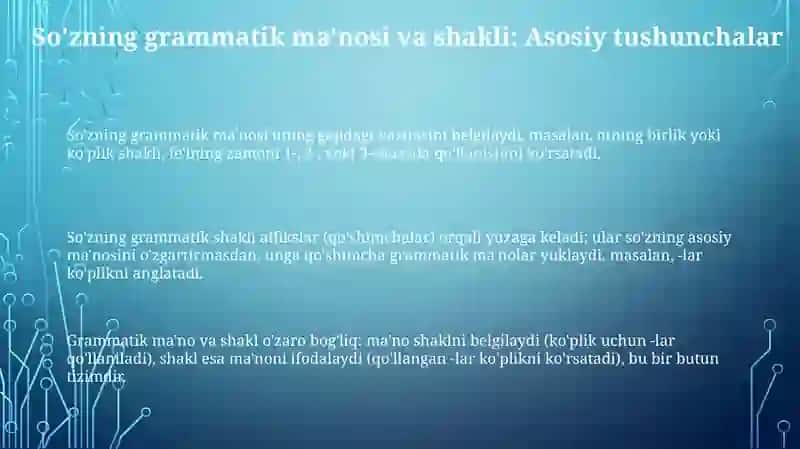 So'zning grammatik ma'nosi va grammatik shakli 3