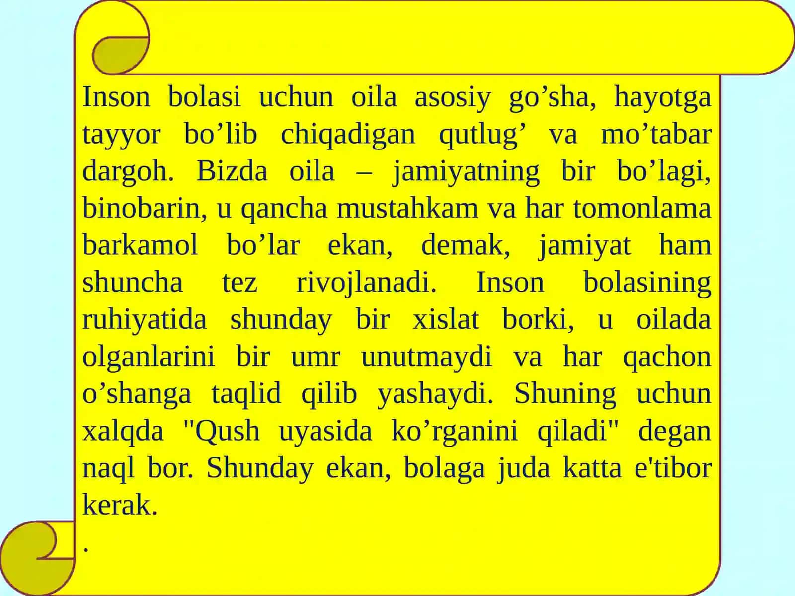 OILADA SOG’LOM BOLA TARBIYALASHDAGI O’ZARO MUNOSABATLARNING PEDAGOGIK-PSIXOLOGIK O’RNI 3