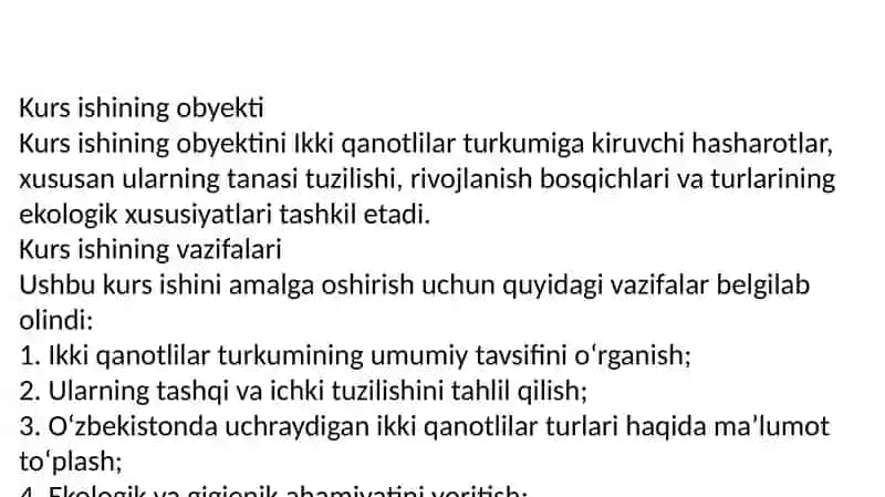 Ikki qanotlilar turkumi: tuzilishi, turtarkibi, tarqalishi, biologik xususiyatlar va ahamiyati 3