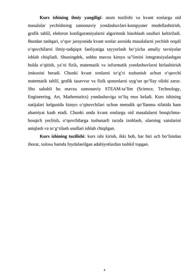 ATOM TUZILISHI VA KVANT SONLARGA OID MASALALAR YECHISH 3