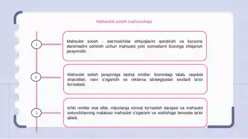 Mahsulotni sotish va uning ozgarishiga tasir etuvchi omillar tasiri 3