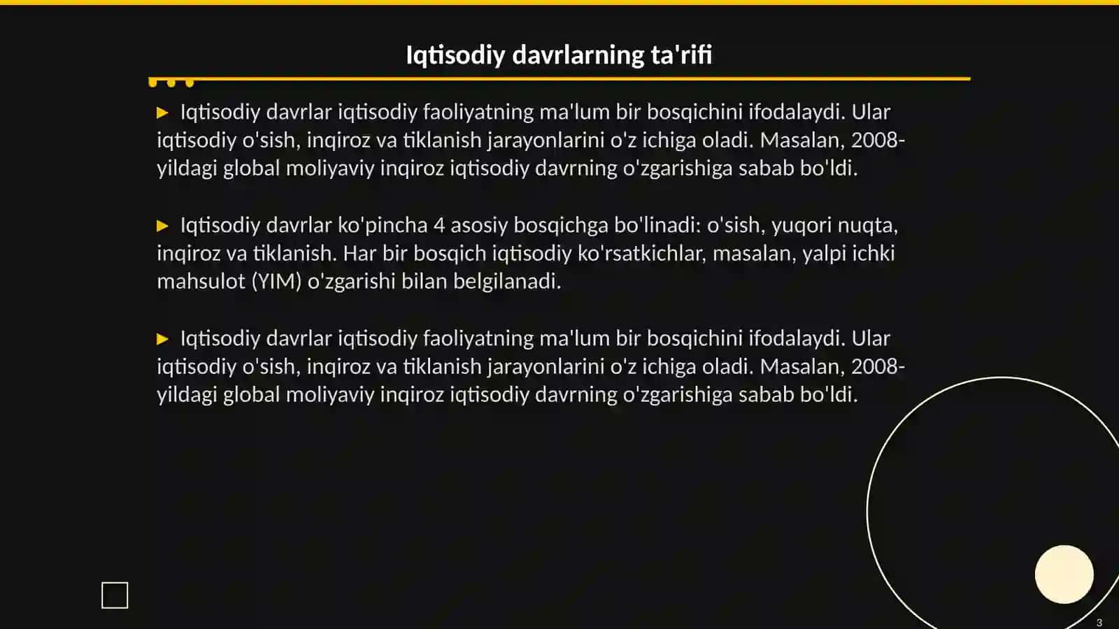 Iqtisodiy davr va tebranishlar 3