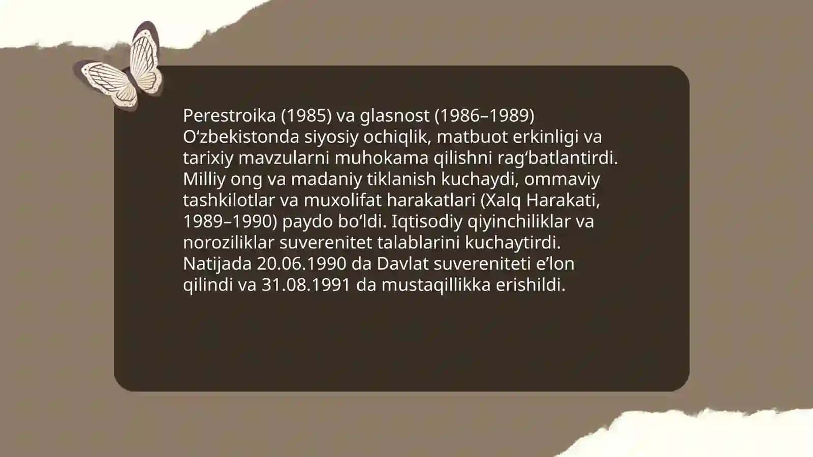 Mustaqil Oʻzbekiston Respublikasining tashkil topishi va uning tarixiy ahamiyati 3