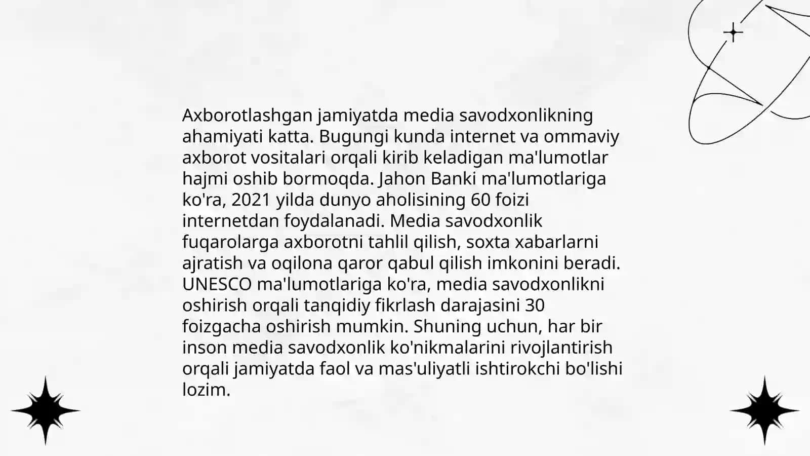 Axborotlashgan jamiyatda media savodxonlikni rivojlantirish 3