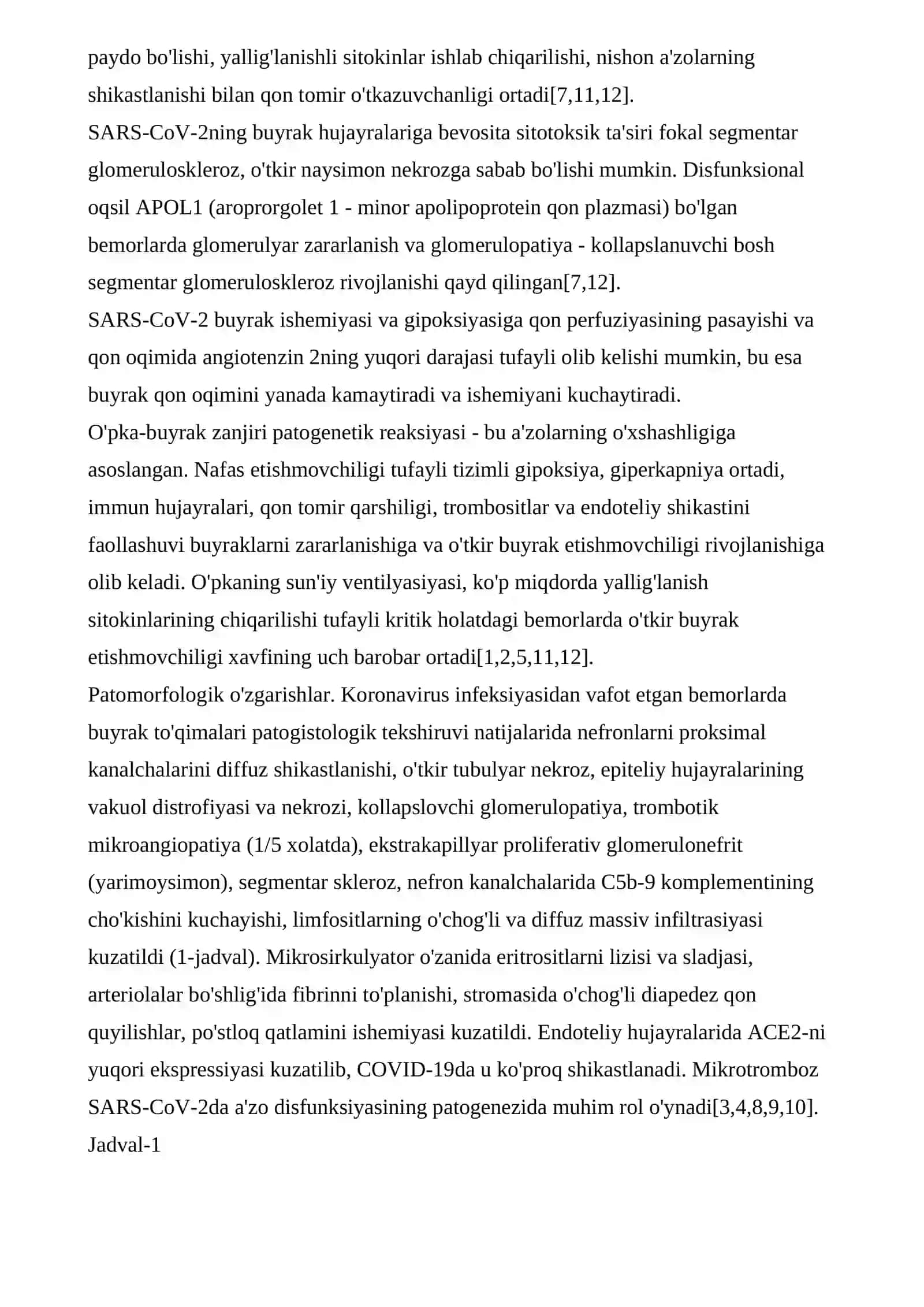 COVID-19 KASALLIGIDA BUYRAKLARDAGI PATOMORFOLOGIK O'ZGARISHLAR 3