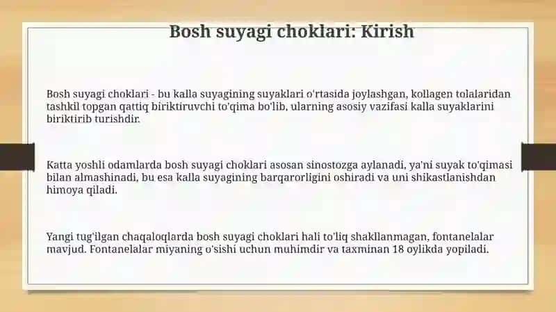 Bosh suyagi choklari 3