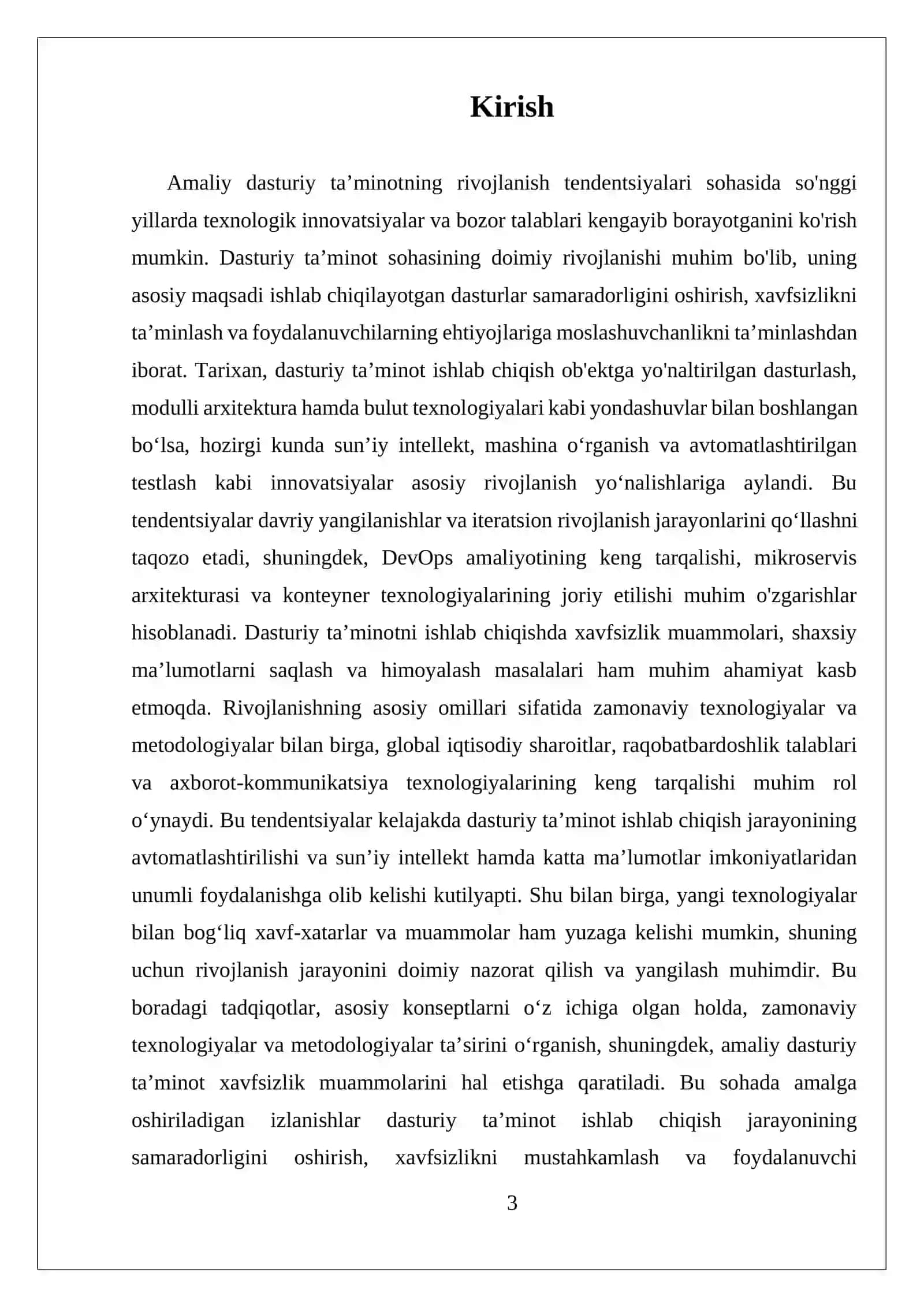 Amaliy dasturiy ta’minotning rivojlanish tendentsiyalari REFERATI 3