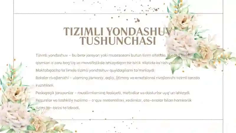 Maktabgacha taʼlimni boshqarishda Tizimli yondashuv 3