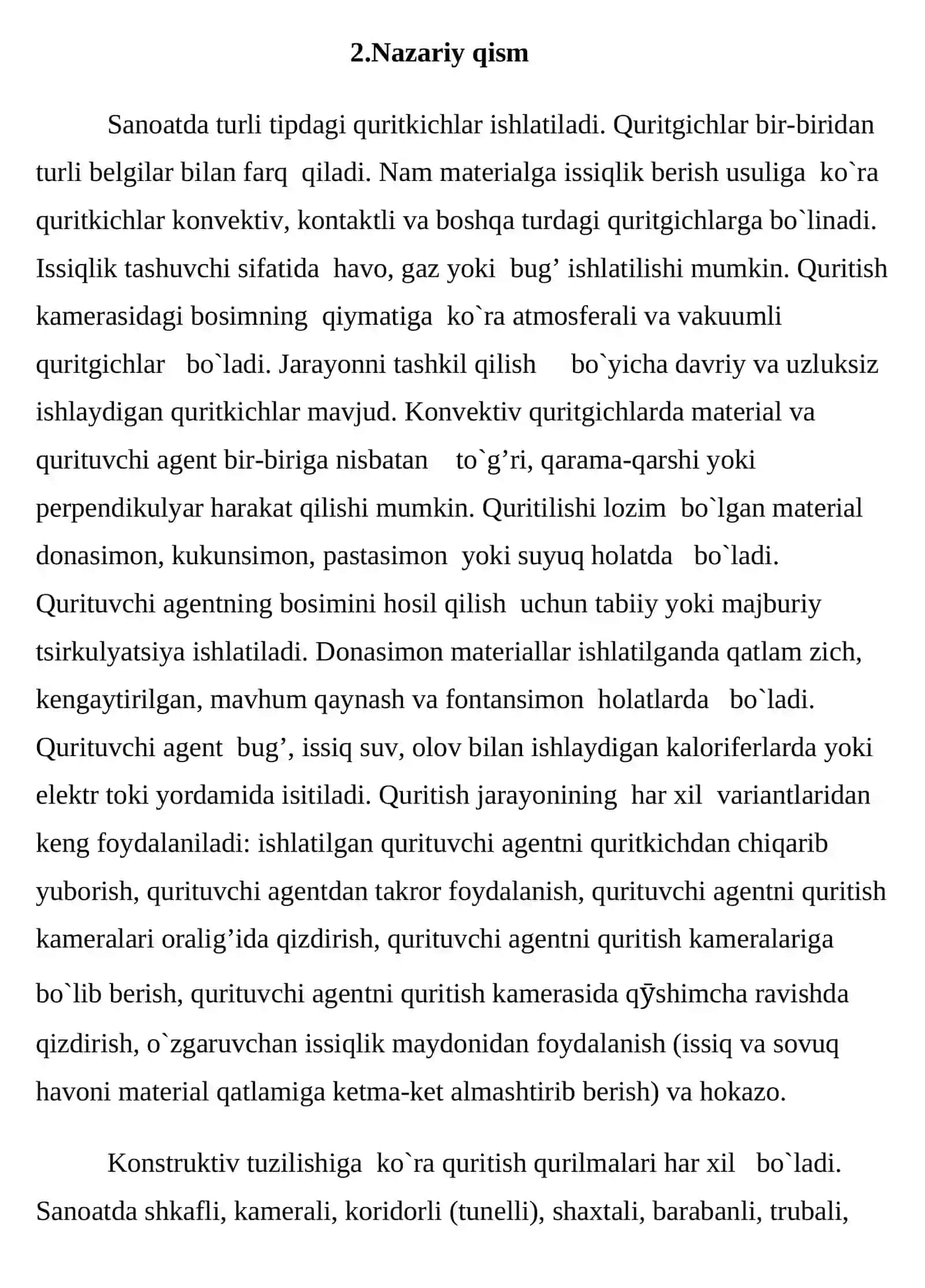 Sochiluvchan silikat materiallarni qaynab turgan qatlamda qurituvchi qurilmalar tahlili 3