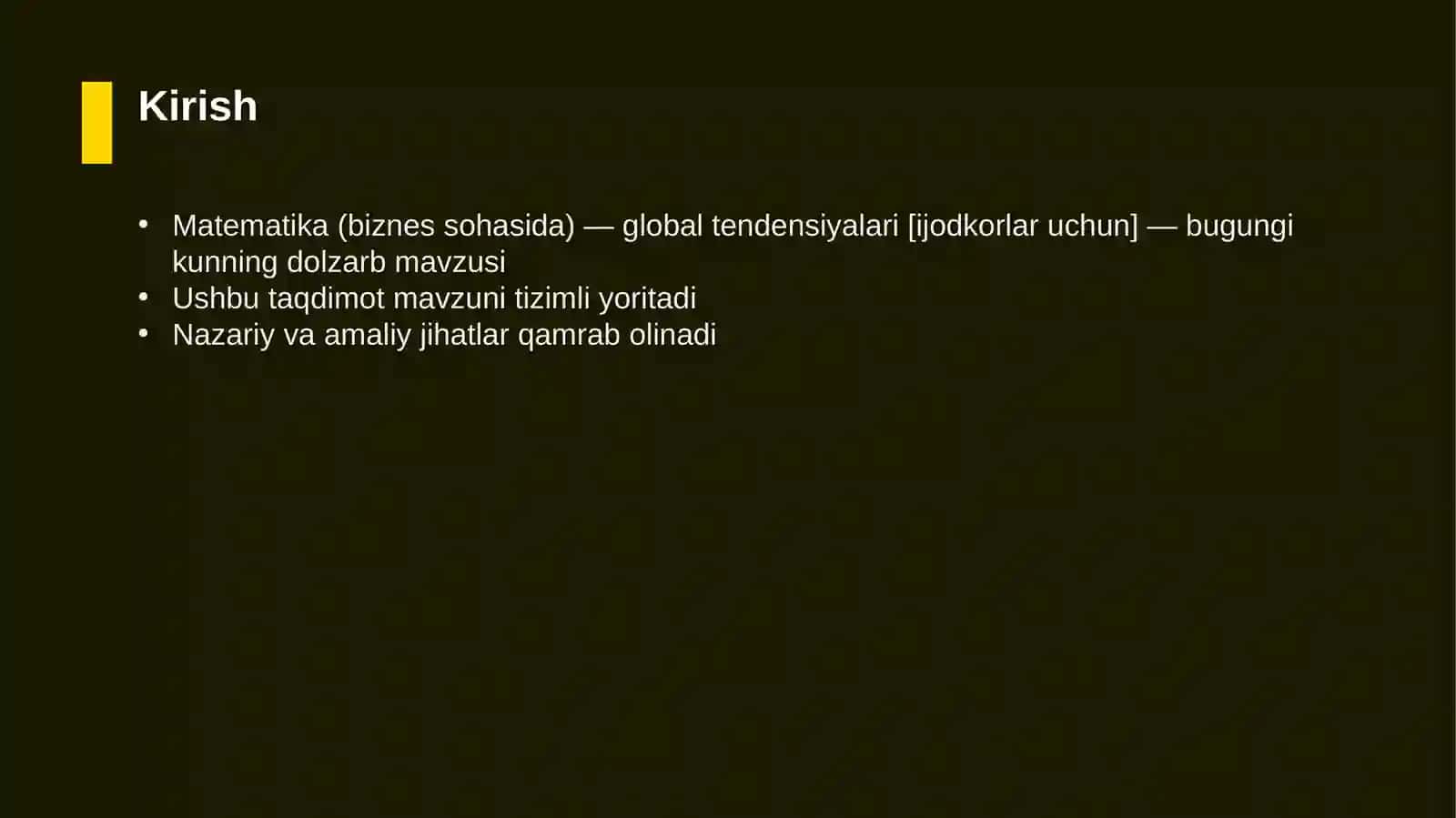 Matematika (biznes sohasida) — global tendensiyalari [ijodkorlar uchun] 3