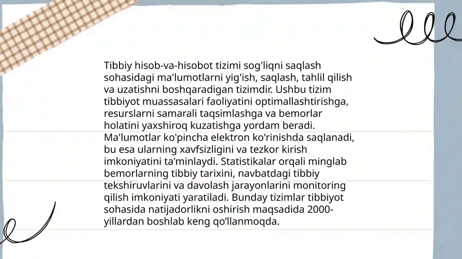 Tibbiy hisob va hisobot 3
