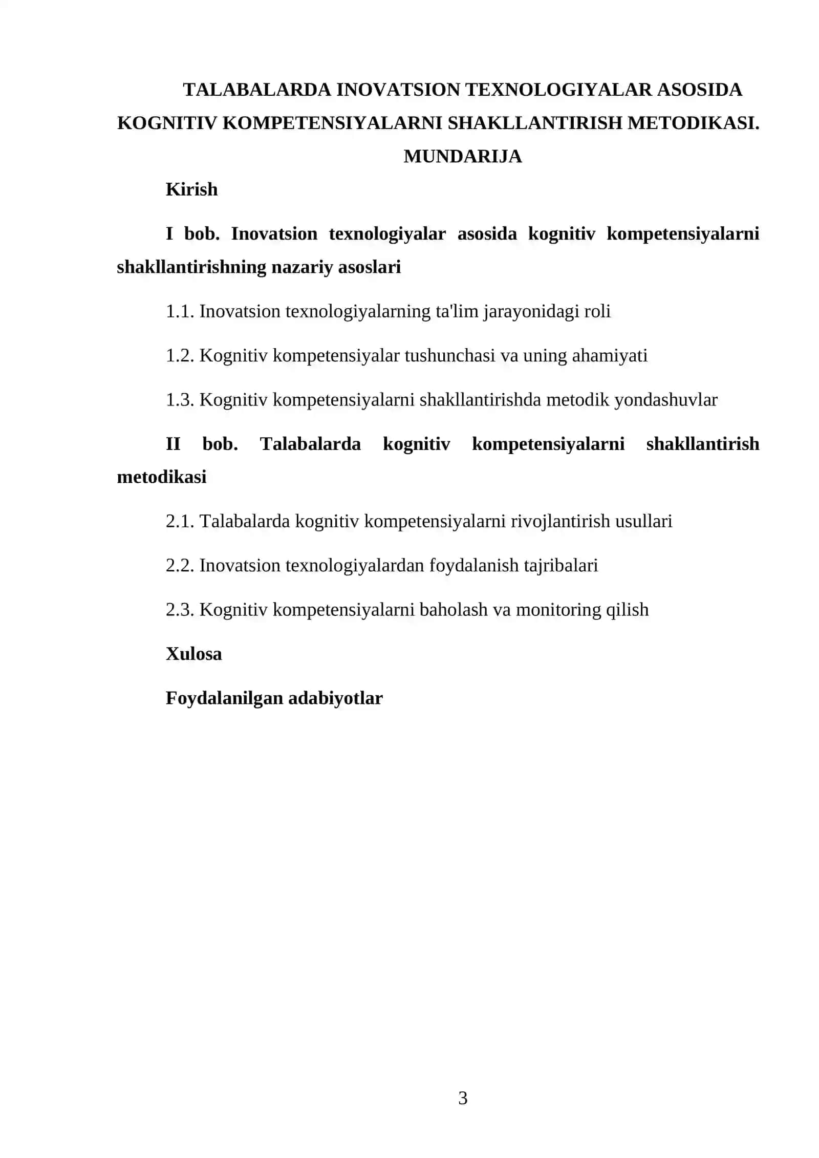 TALABALARDA INOVATSION TEXNOLOGIYALAR ASOSIDA KOGNITIV KOMPETENSIYALARNI SHAKLLANTIRISH METODIKASI 3