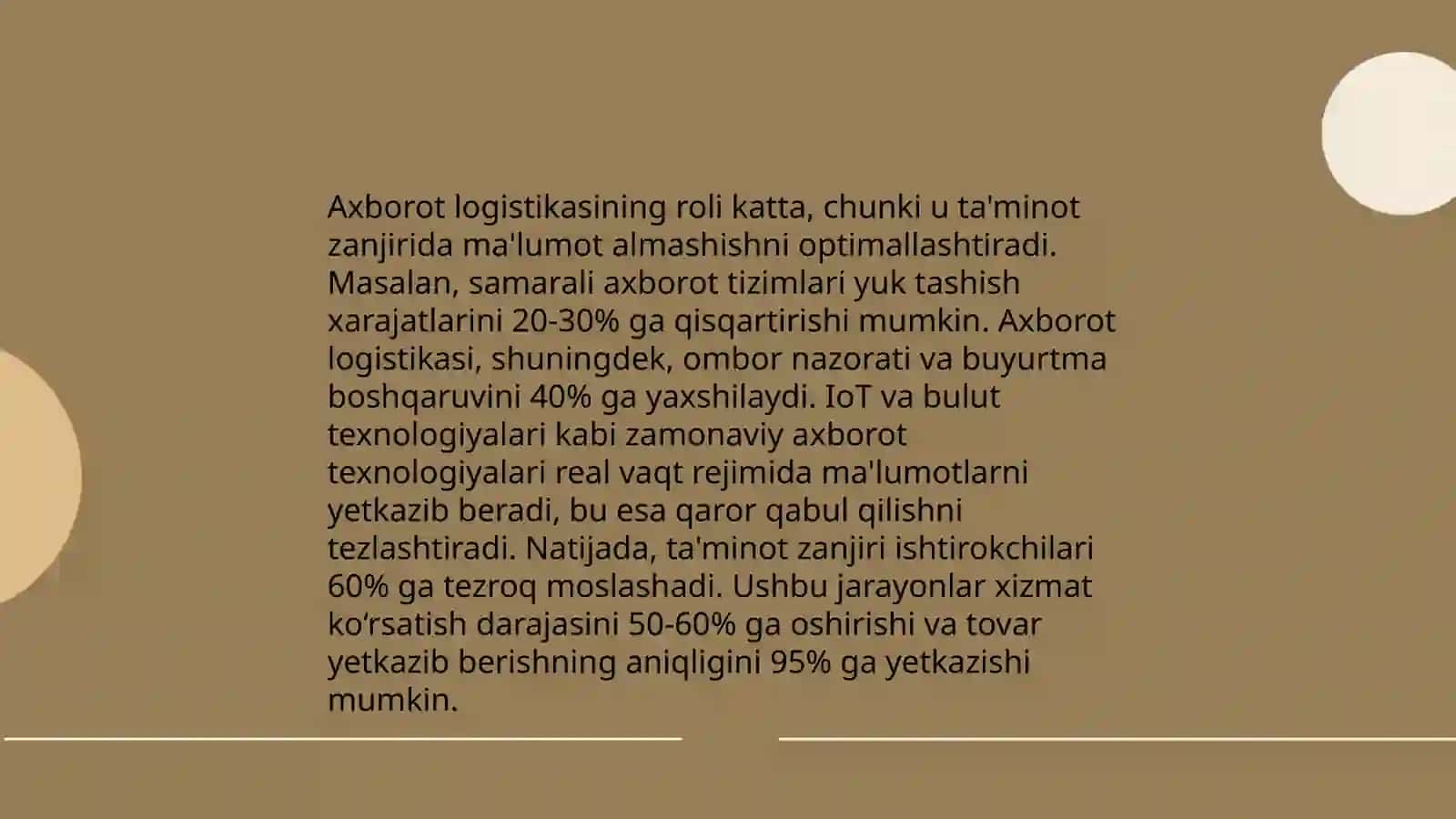 Axborot logistikasi logistikaning axborotlarning ahamiyati 3