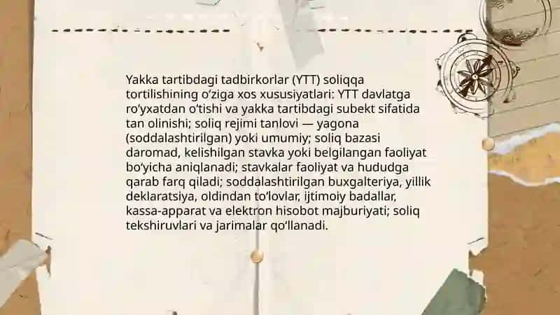 Soliq to‘lovchilarning ayrim toifalariga soliq solishning o‘ziga xos xususiyatlari 3