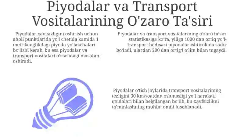 Piyodalar va Transport Vositalarining O'zaro Ta'siri 3