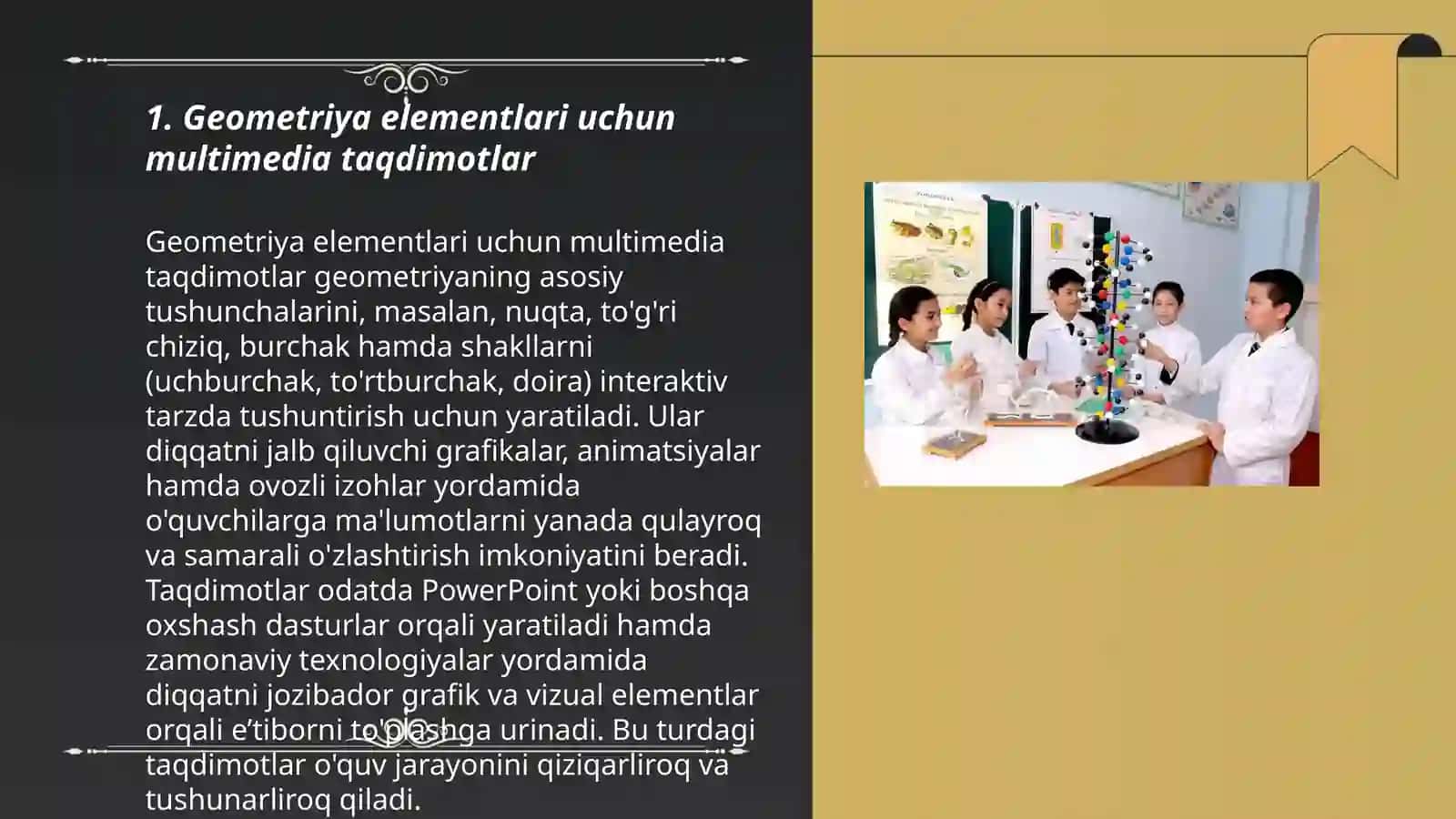 Geometriya elementlari mavzusini konsentrlar bo'yicha o'rganishda multimedia texnologiyalaridan foydalanish 3