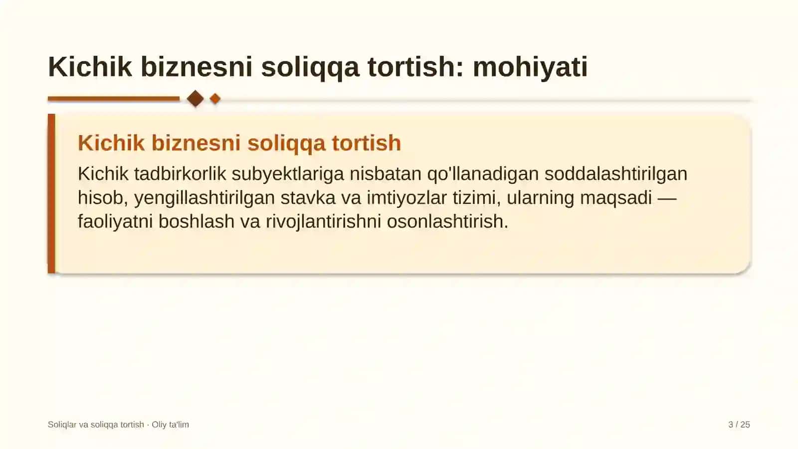 Kollejlarda kichik biznesni soliqqa tortish 3