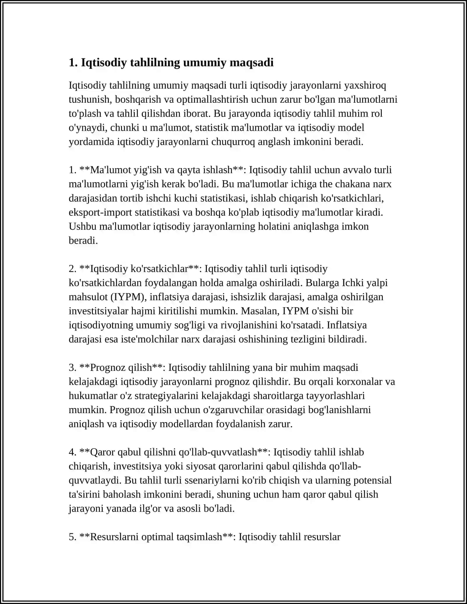 IQTISODIY TAHLILNING MAQSADI HAMDA VAZIFALARI 3