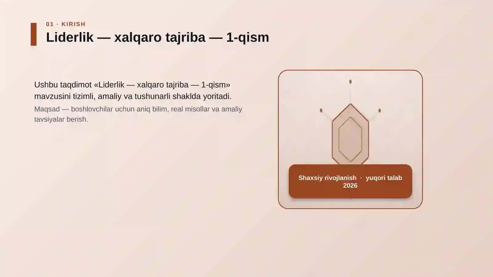 Liderlik — xalqaro tajriba — 1-qism 3