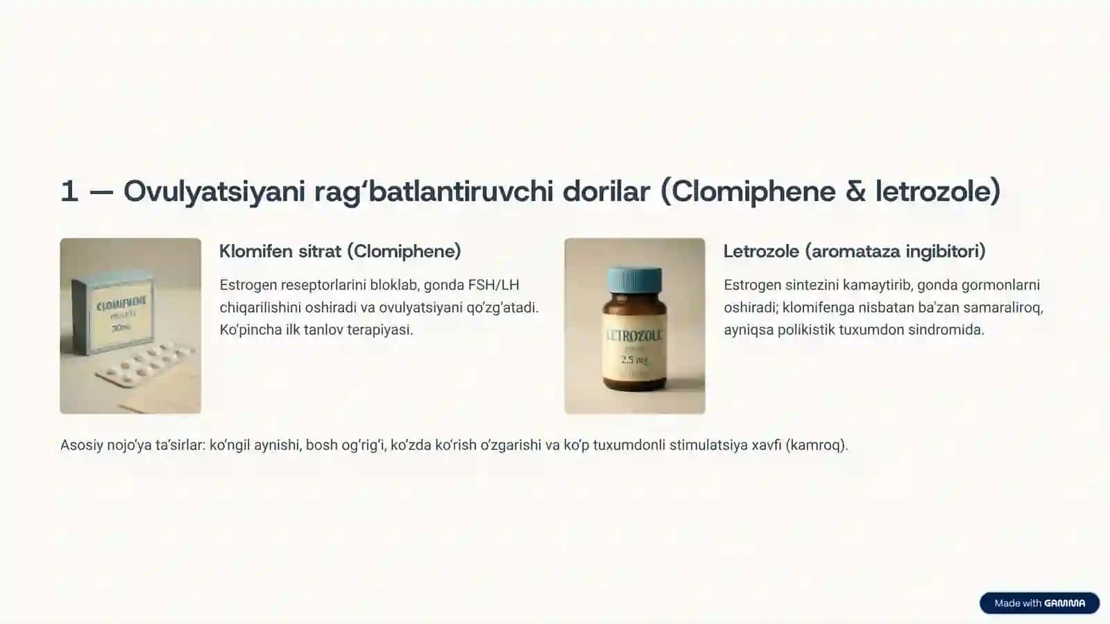 Bepushtlikni davolashda ishlatiladigan dori vositalari 3